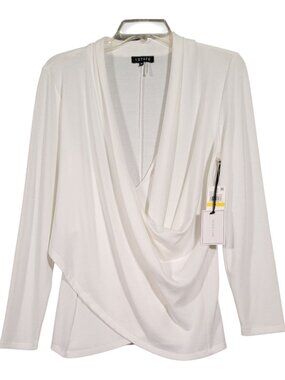 1. State Cross Front Cozy Knit Top Long Sleeve White‎ Women's Size Medium NWT